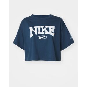 Nike Sportswear, Cotton Logo Short-Sleeve Cropped T-Shirt, Armory Navy, Small
